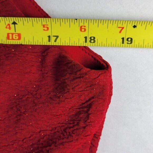 Danny Nicole Fit N Flare Dress Size 14 Sleeveless Back Zip Red Glitter Sparkle - Picture 9 of 10